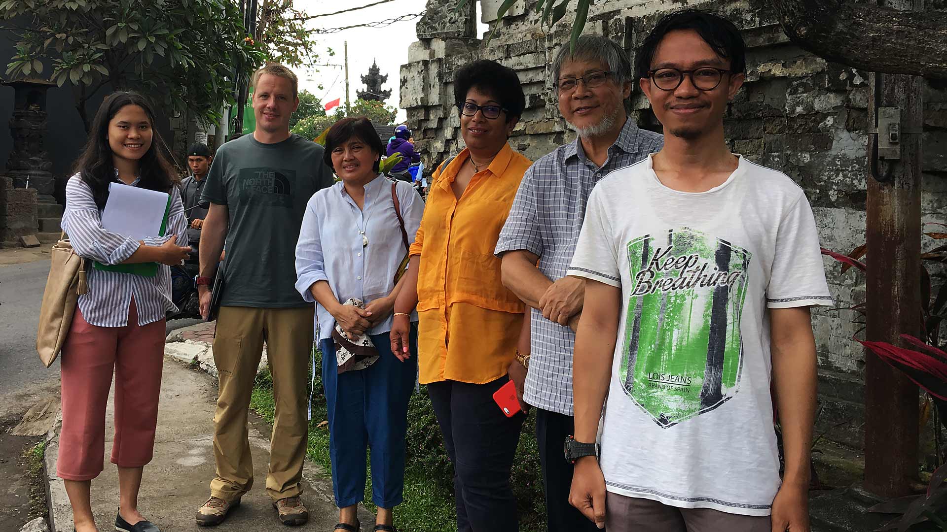 The researchers visiting Indonesia