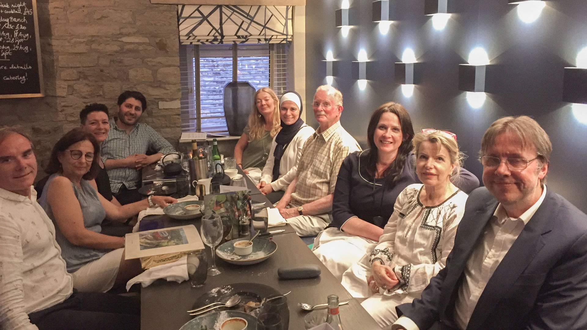 Nantes and Huddersfield colleagues enjoyed a celebratory meal after graduation
