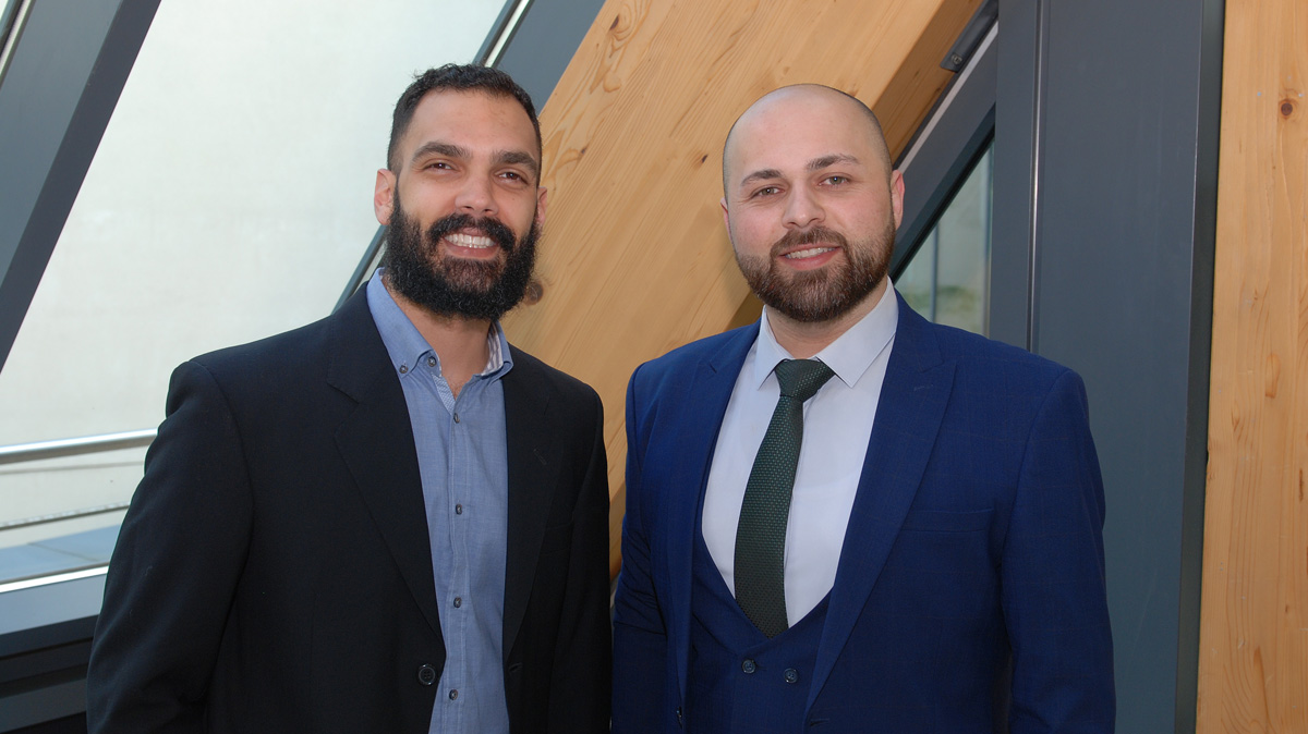 Chevening Scholars Sanjay Babulal from Brazil and Peshavan Saadi from Kurdistan 