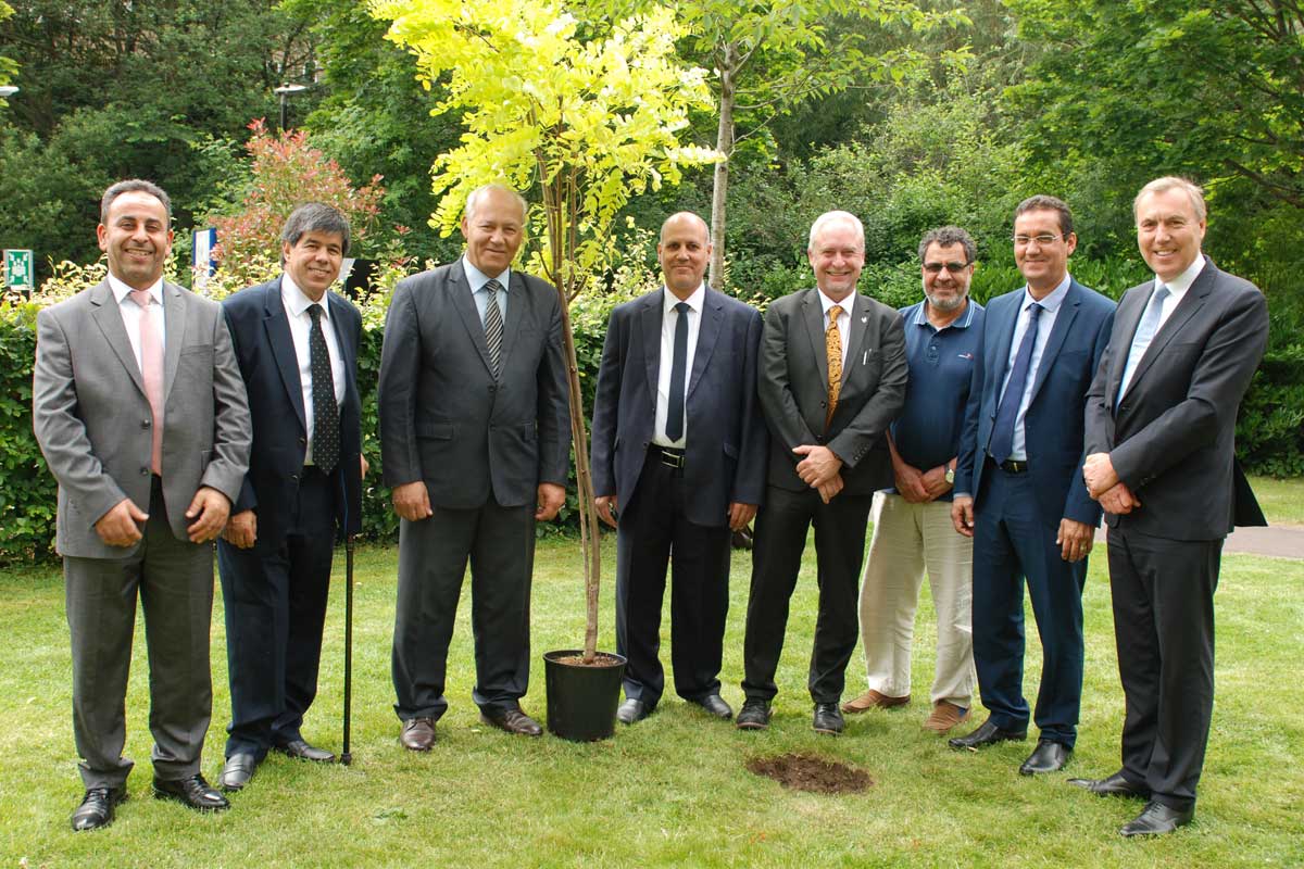 The Libyan delegation with the University's Professor Andrew Ball and the Axiom International's MD Chris Gregg