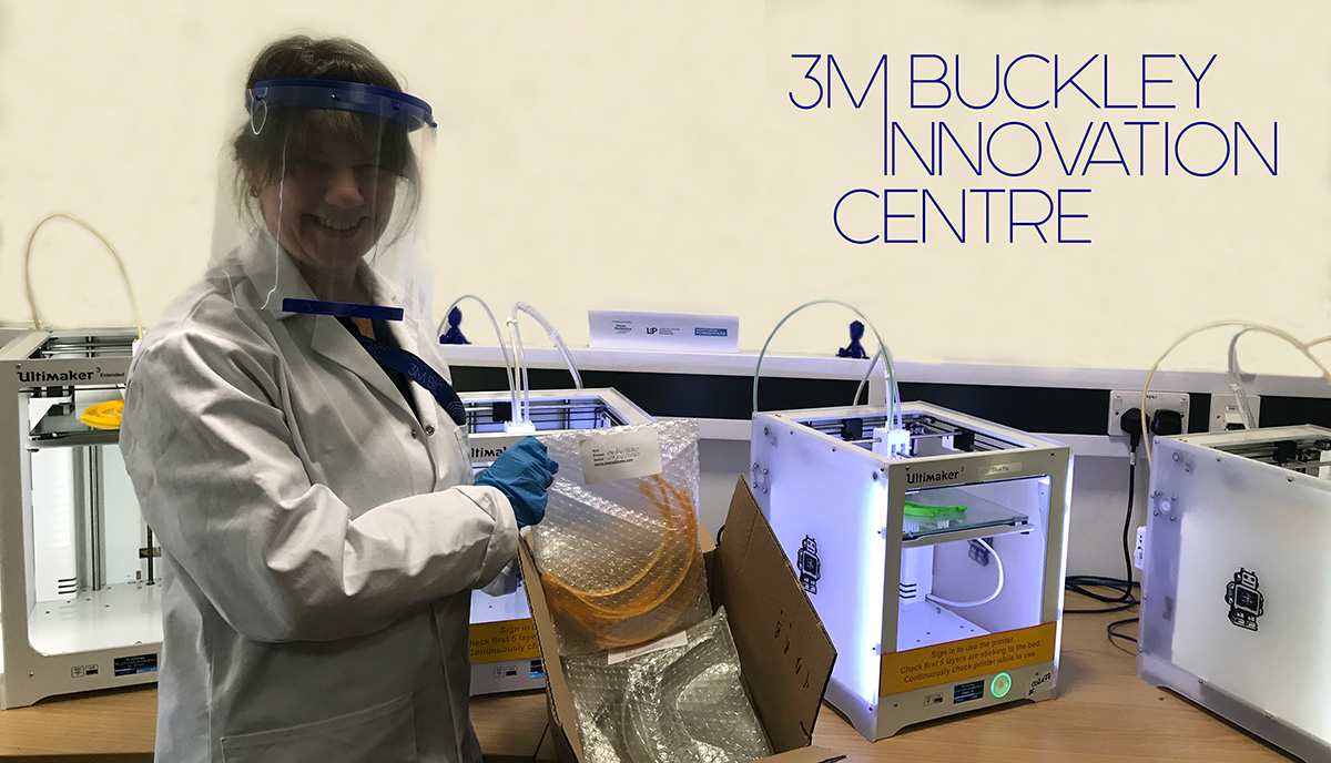 3M BIC uses its 3D printers for PPE to help stop virus spread - pictured Technology Project Officer Janine Downs