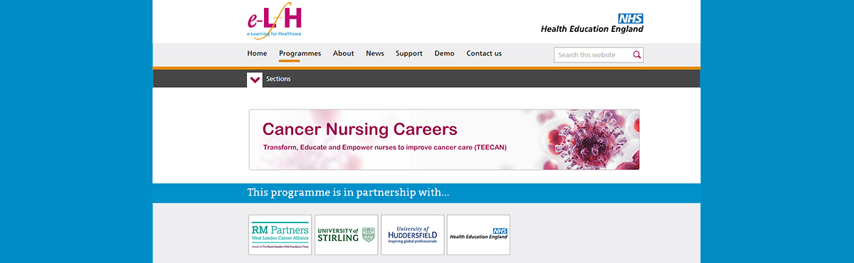 Cancer nursing careers e-learning website