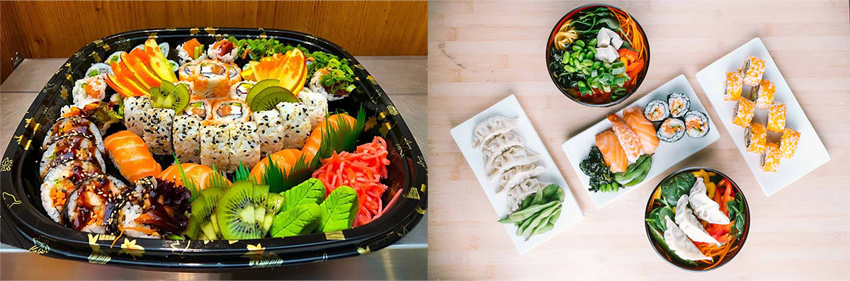 Fresh sushi dishes by Little Lotus