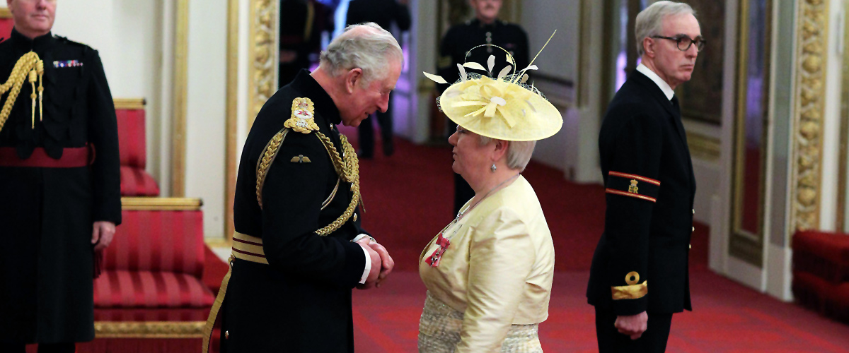Professor Liz Towns-Andrews receives her OBE at Buckingham Palace