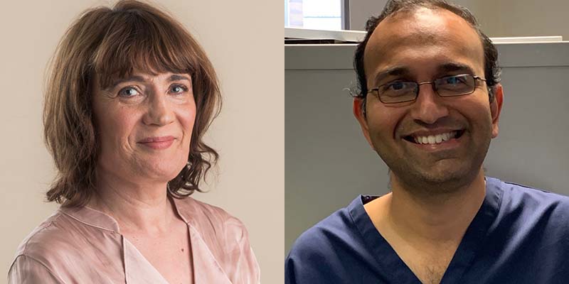Professor Felicity Astin and Dr Karthik Viswanathan, a Consultant Cardiologist from Calderdale and Huddersfield Foundation NHS Trust