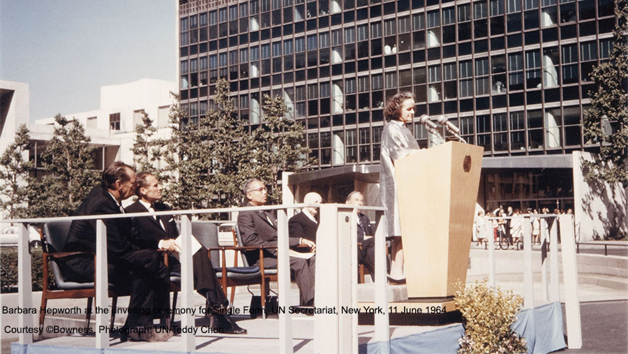 Barbara Hepworth speaking at the United Nations