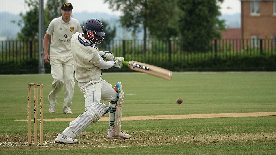 A batter plays a shot