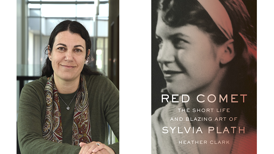 Heather Clark and the book cover of Red Comet