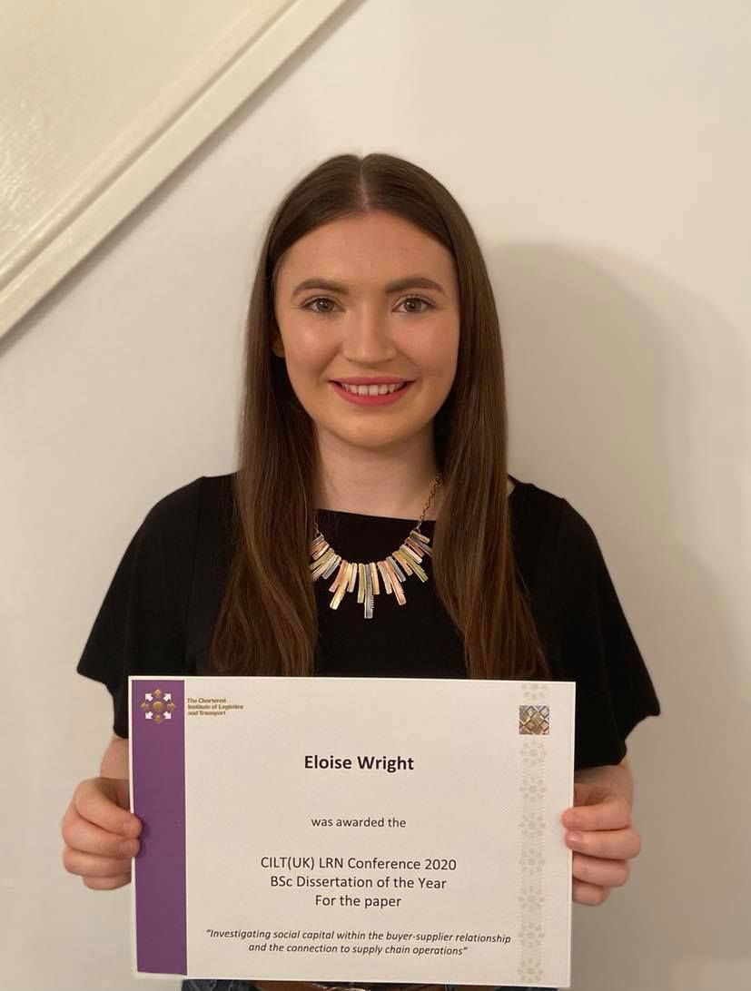 Eloise Wright wins Dissertation of the Year Award