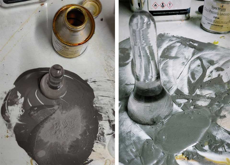 Humanium Metal paint being mixed