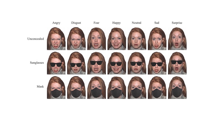 A girl wearing face mask and sunglasses in a test to ascertain what emotions are on display