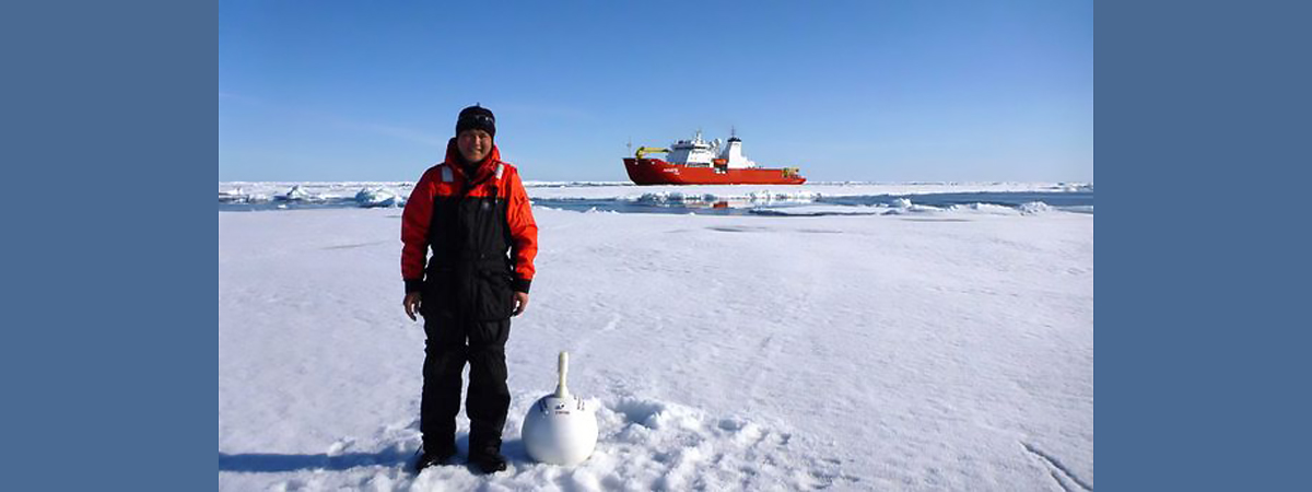 Dr Hwang pictured in the Arctic