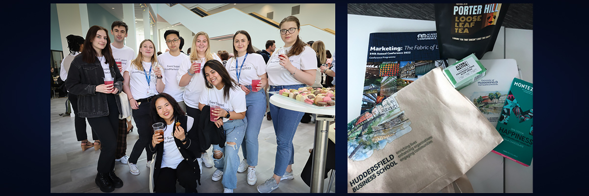 Student volunteers and the conference bags