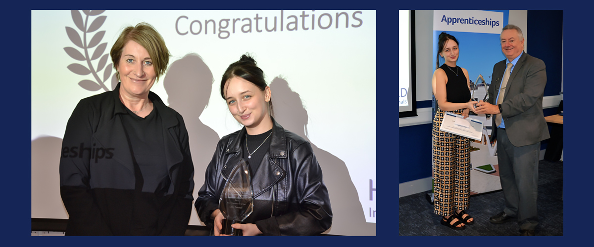 Lilley Lonsdale pictured collecting her award and with family