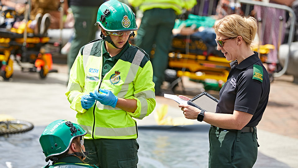 Paramedic and staff examiner