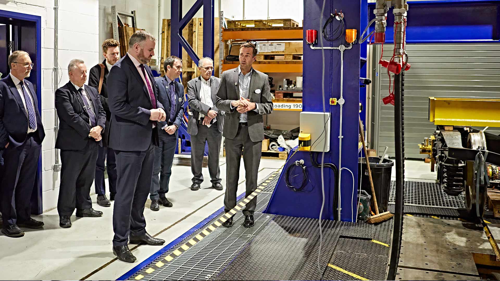 Andrew Stephenson MP on his tour of the new Centre of Excellence in Rolling Stock at the University of Huddersfield