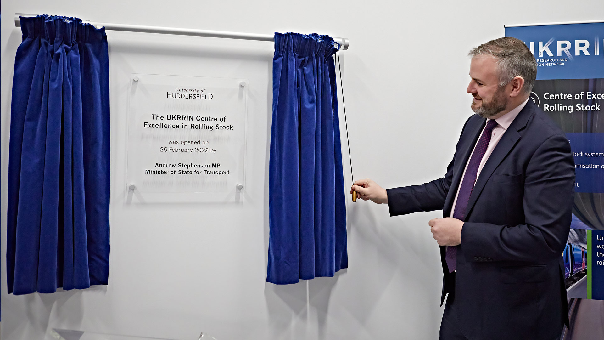 Andrew Stephenson MP officially opens the Centre of Excellence in Rolling Stock at the University of Huddersfield