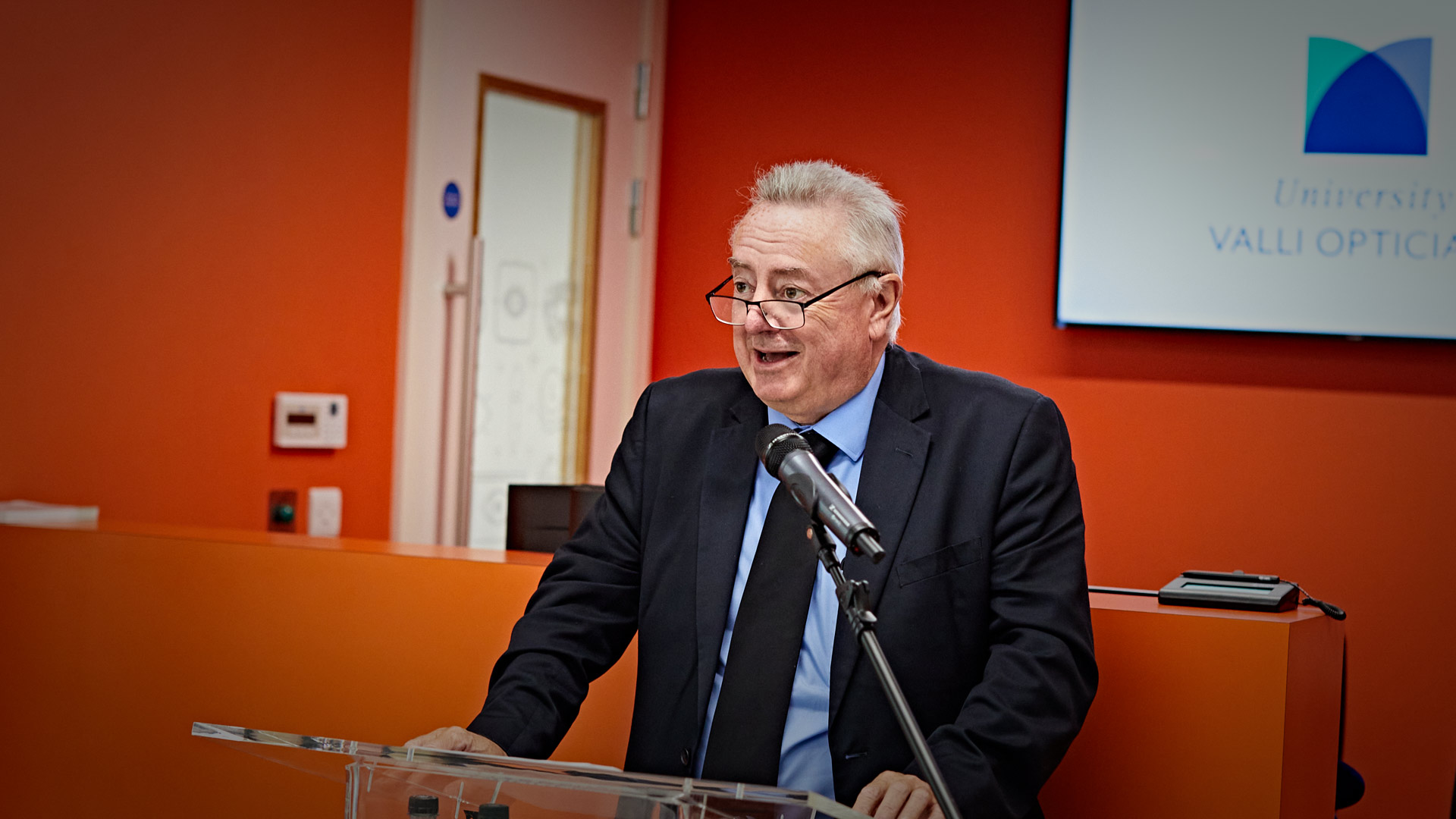 Professor Bob Cryan talking at the opening of the new eye clinic