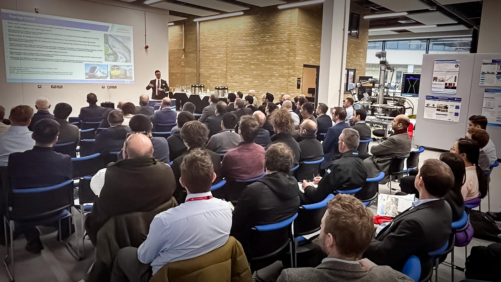 Professor Gareth Tucker pictured talking to visitors from the IMechE