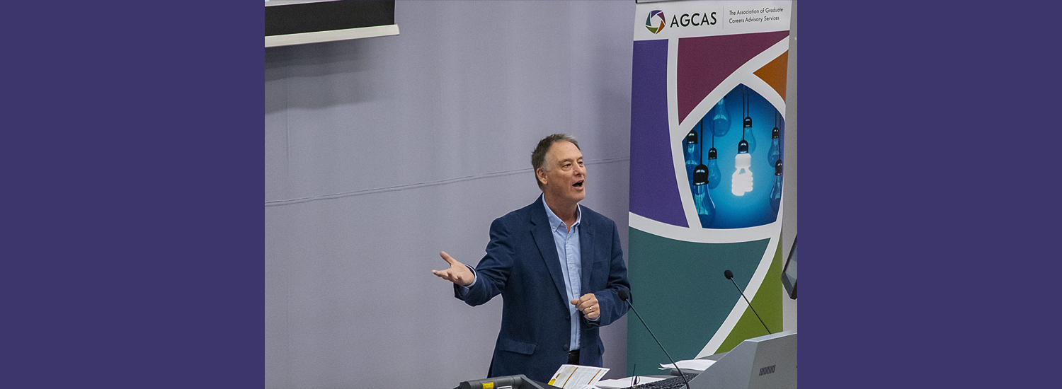 Dr Bob Gilworth delivering a talk for AGCAS