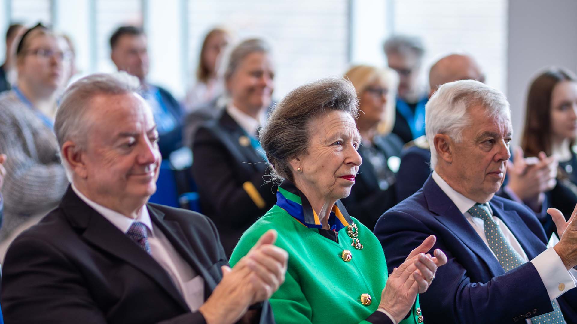 The Princess Royal chats to a group of fashion and textiles students