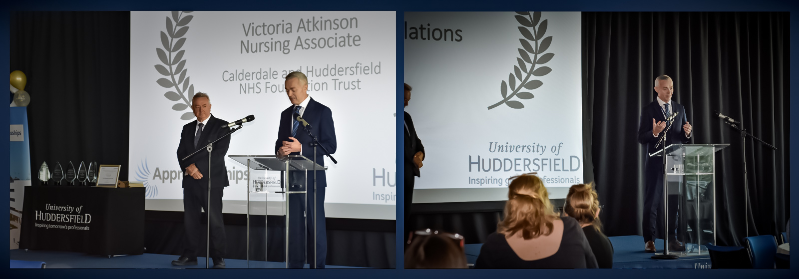 The Director of Apprenticeships welcomes the winners and their guests to the University