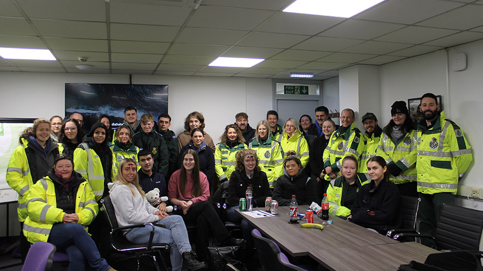 The students who took part in the exercise at the airport