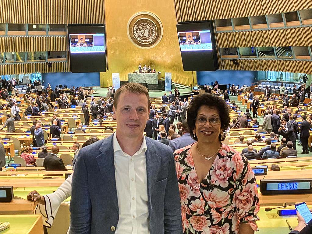 Professor Richard Haigh and Professor Dilanthi Amaratunga at the UN General Assembly