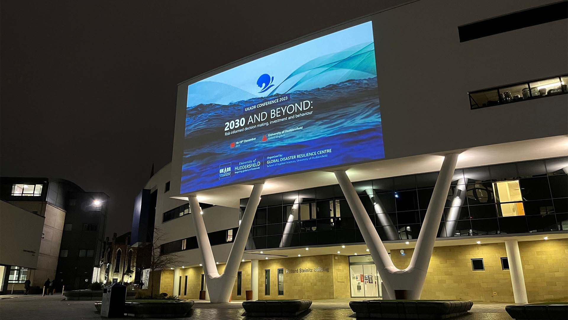 The Richard Steinitz Building at night