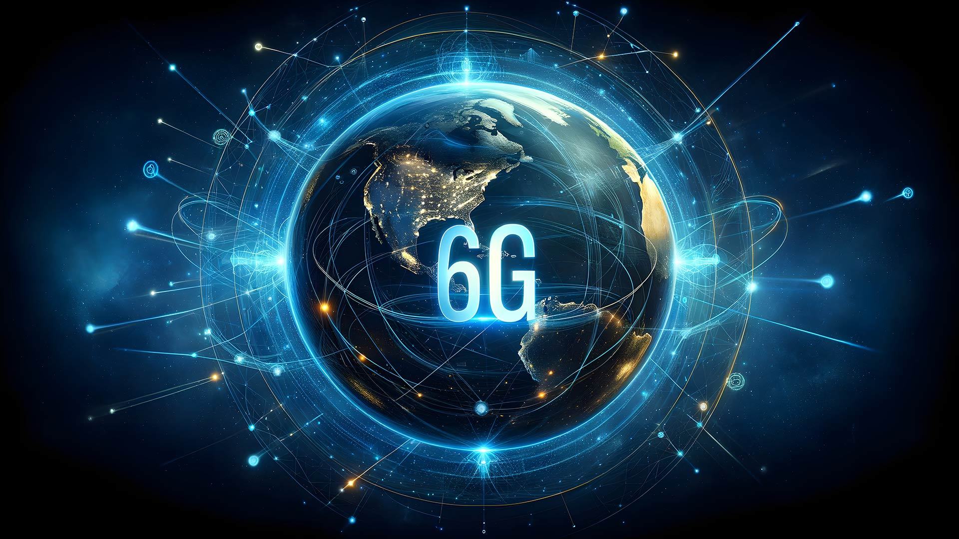 A graphic showing the earth and the words 6G