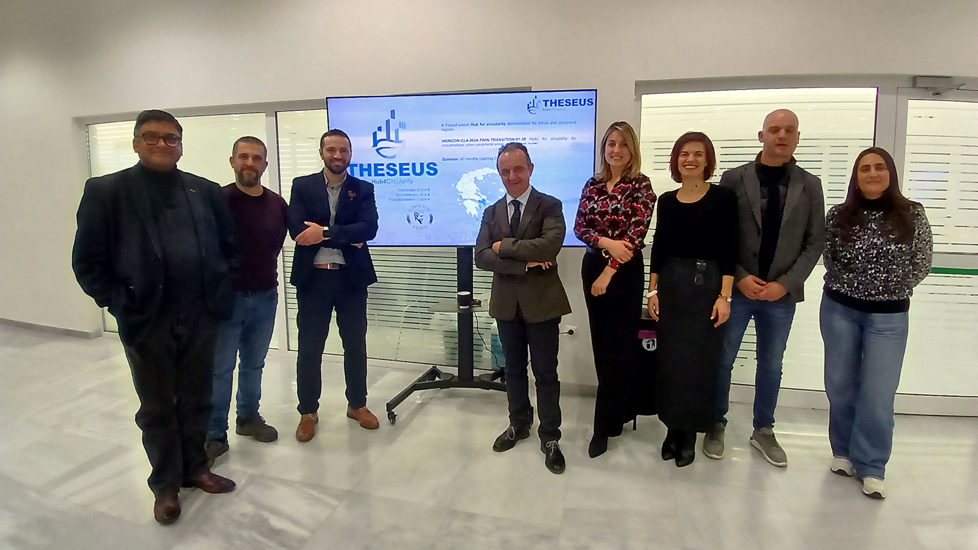 A group of academics and representatives of organisations involved in the Theseus project