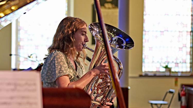 Naomi Hill plays a euphonium