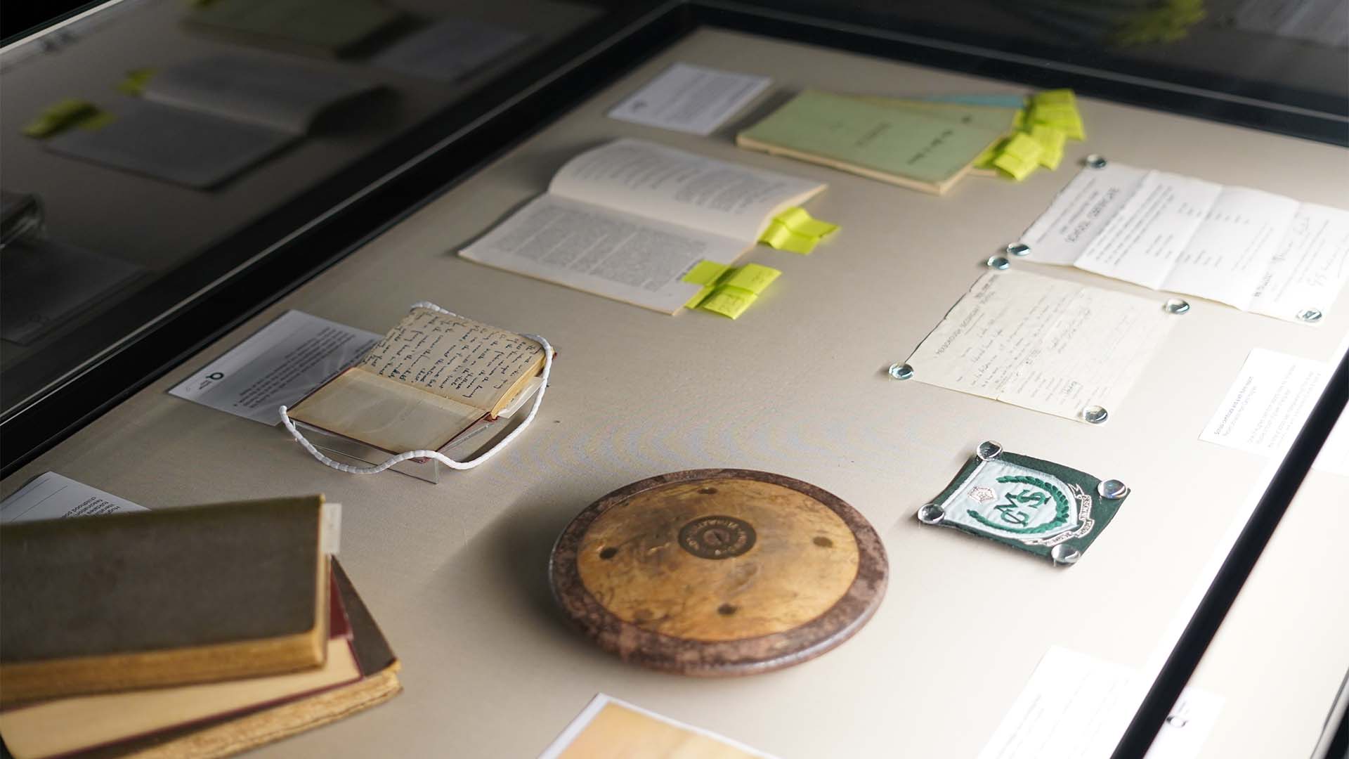 Ted Hughes artefacts in a case