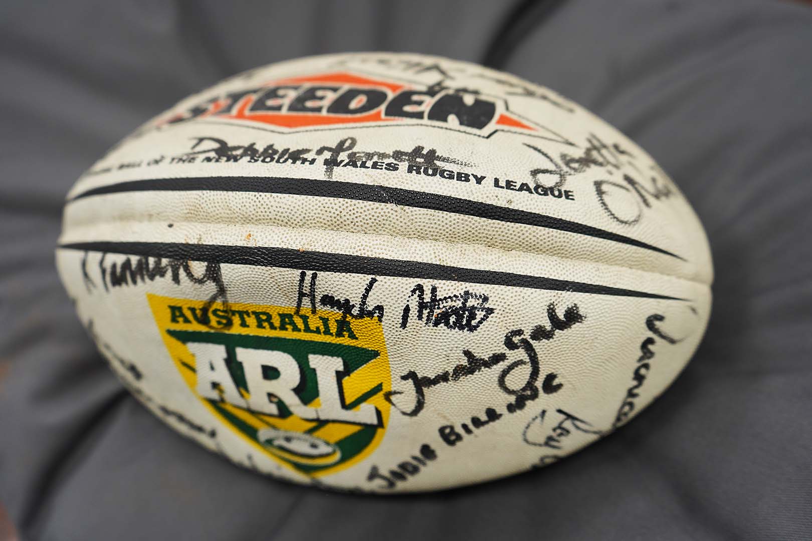 Signed rugby league ball