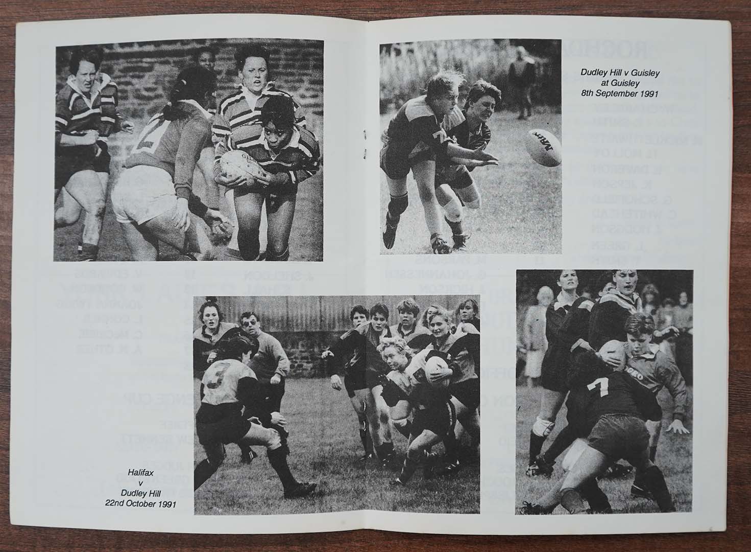A women's rugby league programme from 1991