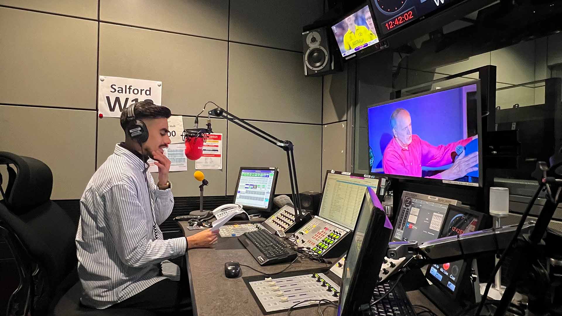 Srosh Khan in a BBC gallery suite