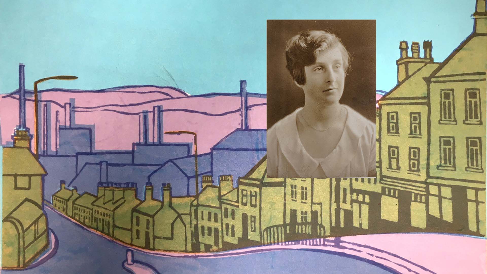 Sally Jerome pictured with one of her paintings