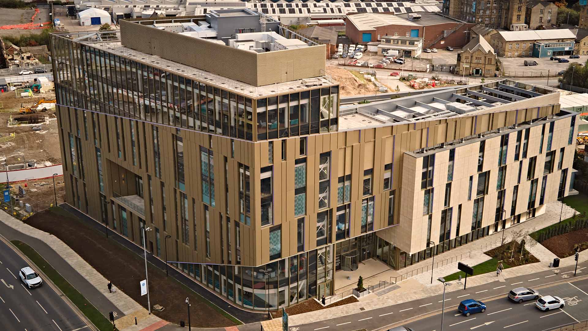 The Daphne Steele Building from the air