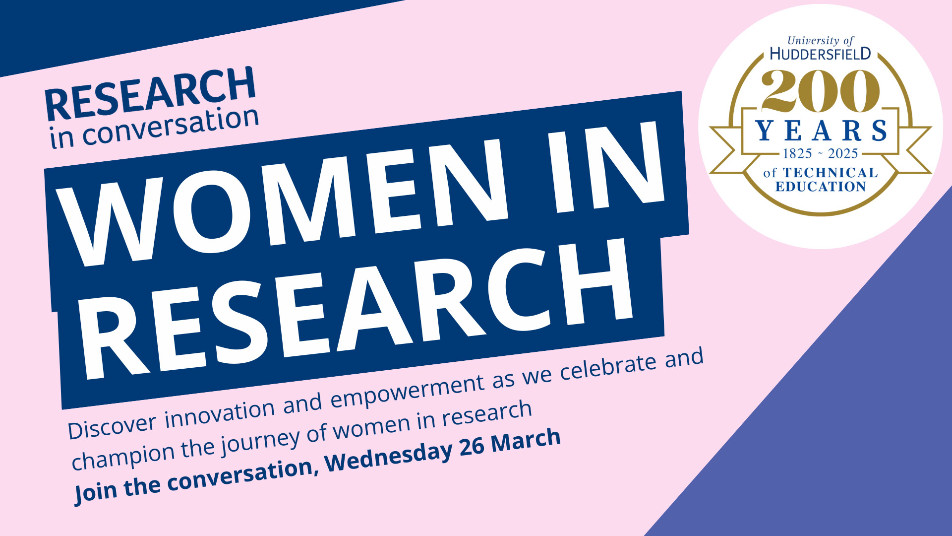 Research in Conversation event graphic for March 2025