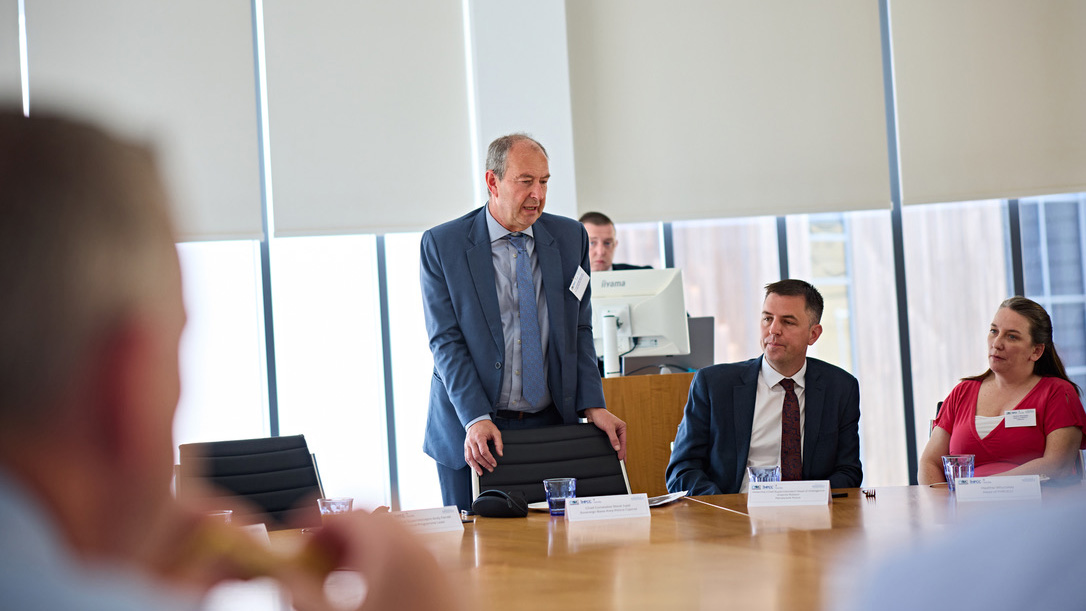Steve Jupp speaks at the round table