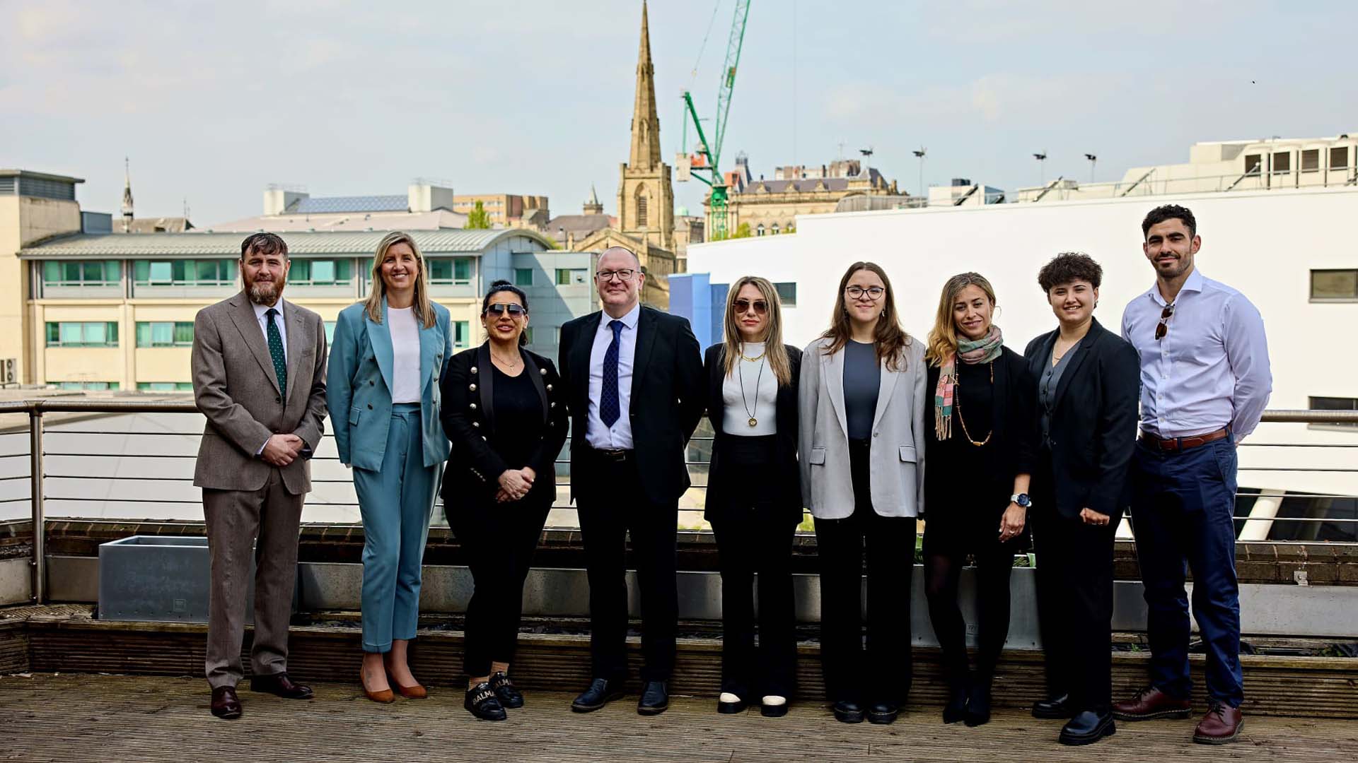 cyberpsychology delegates standing outside at the university