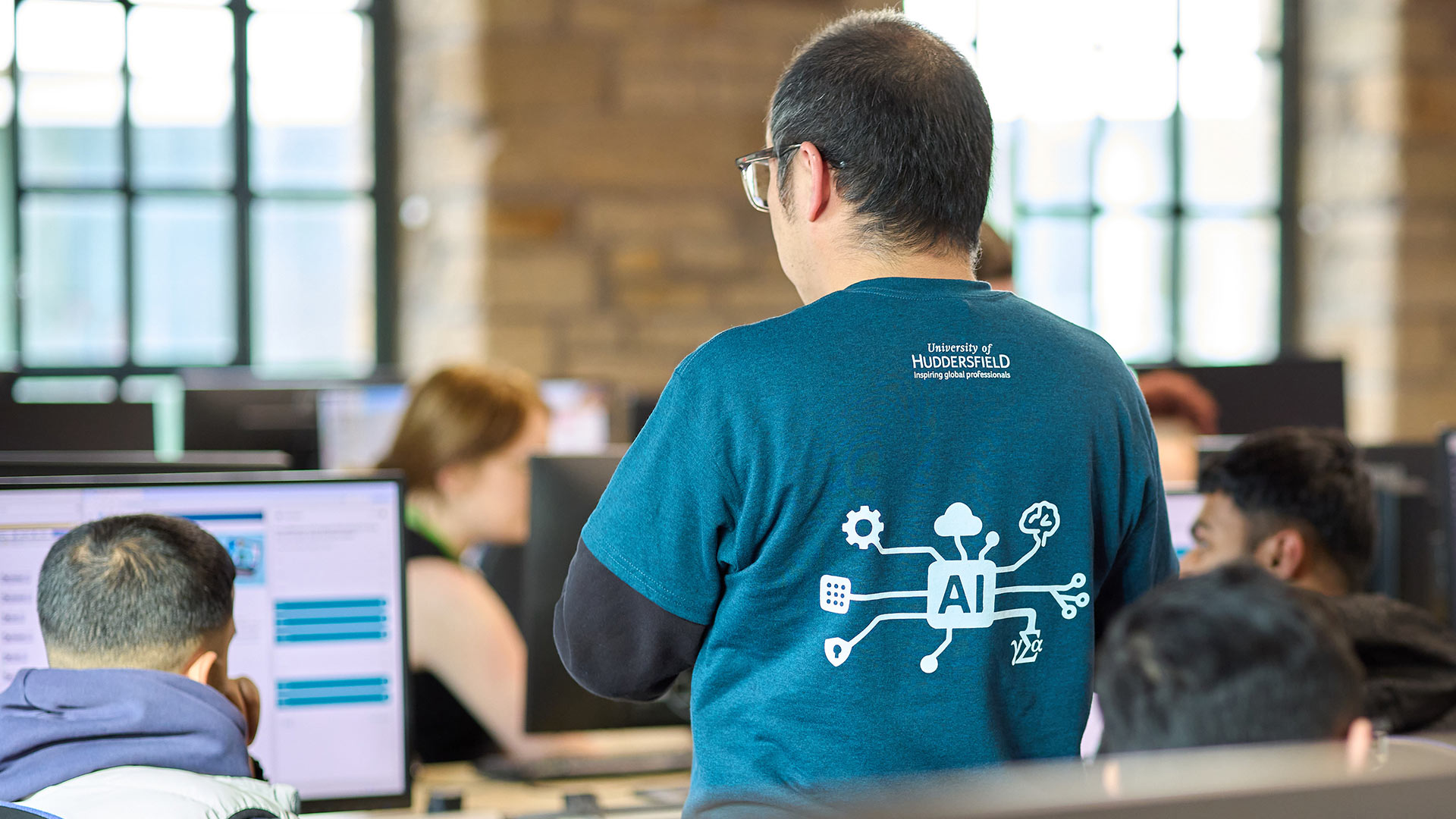 A group of students in an AI workshop