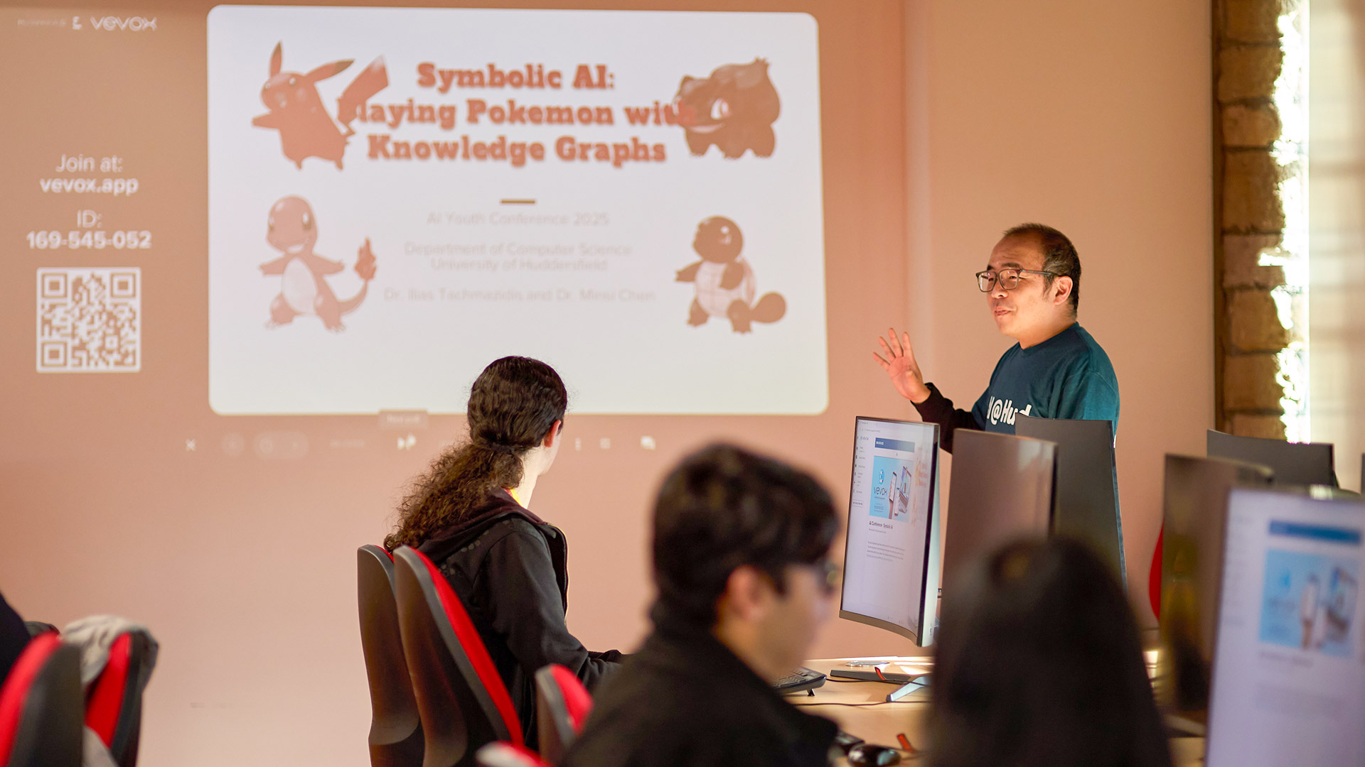 An academic presenting at a workshop