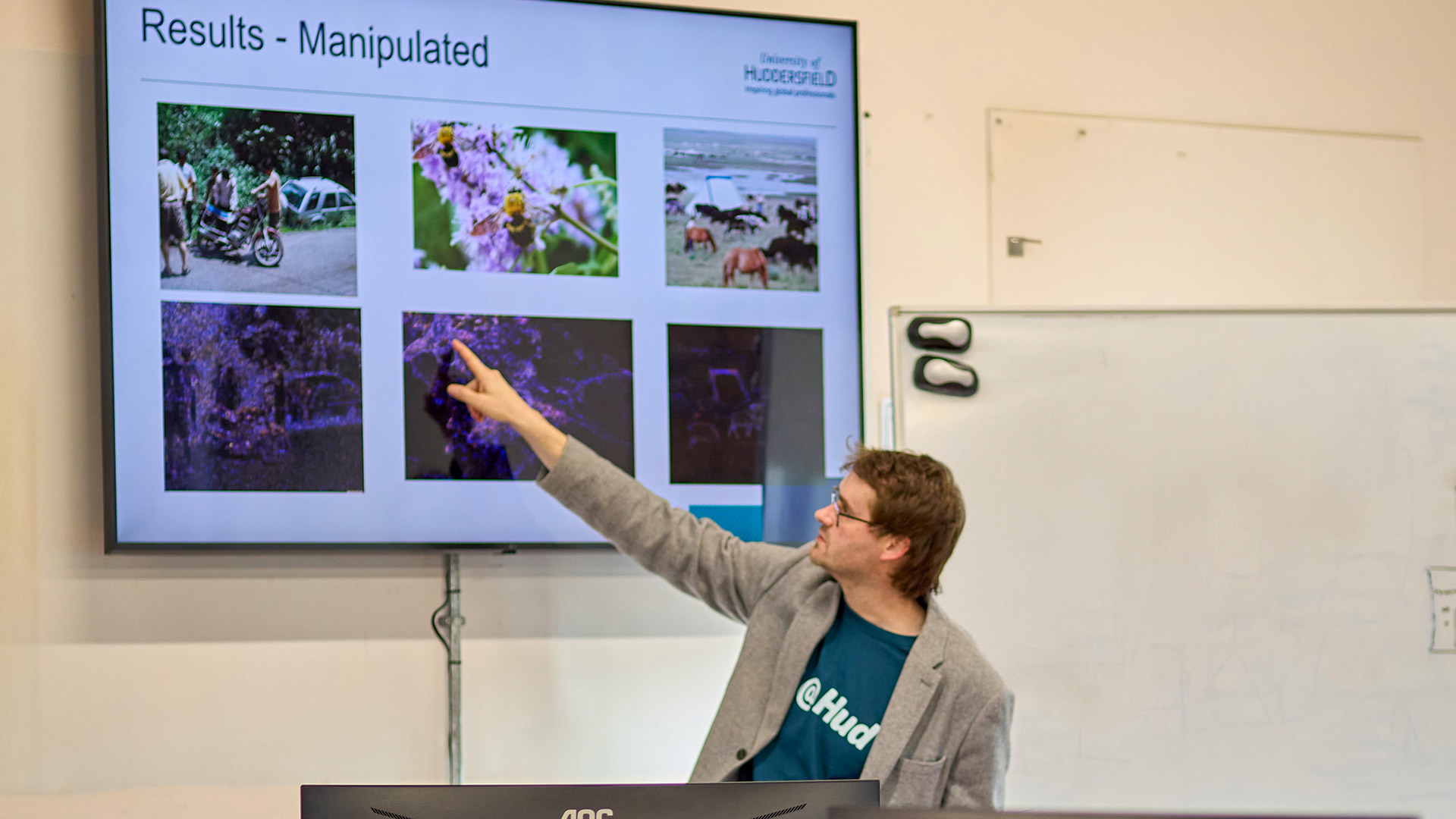 An academic presenting at a workshop