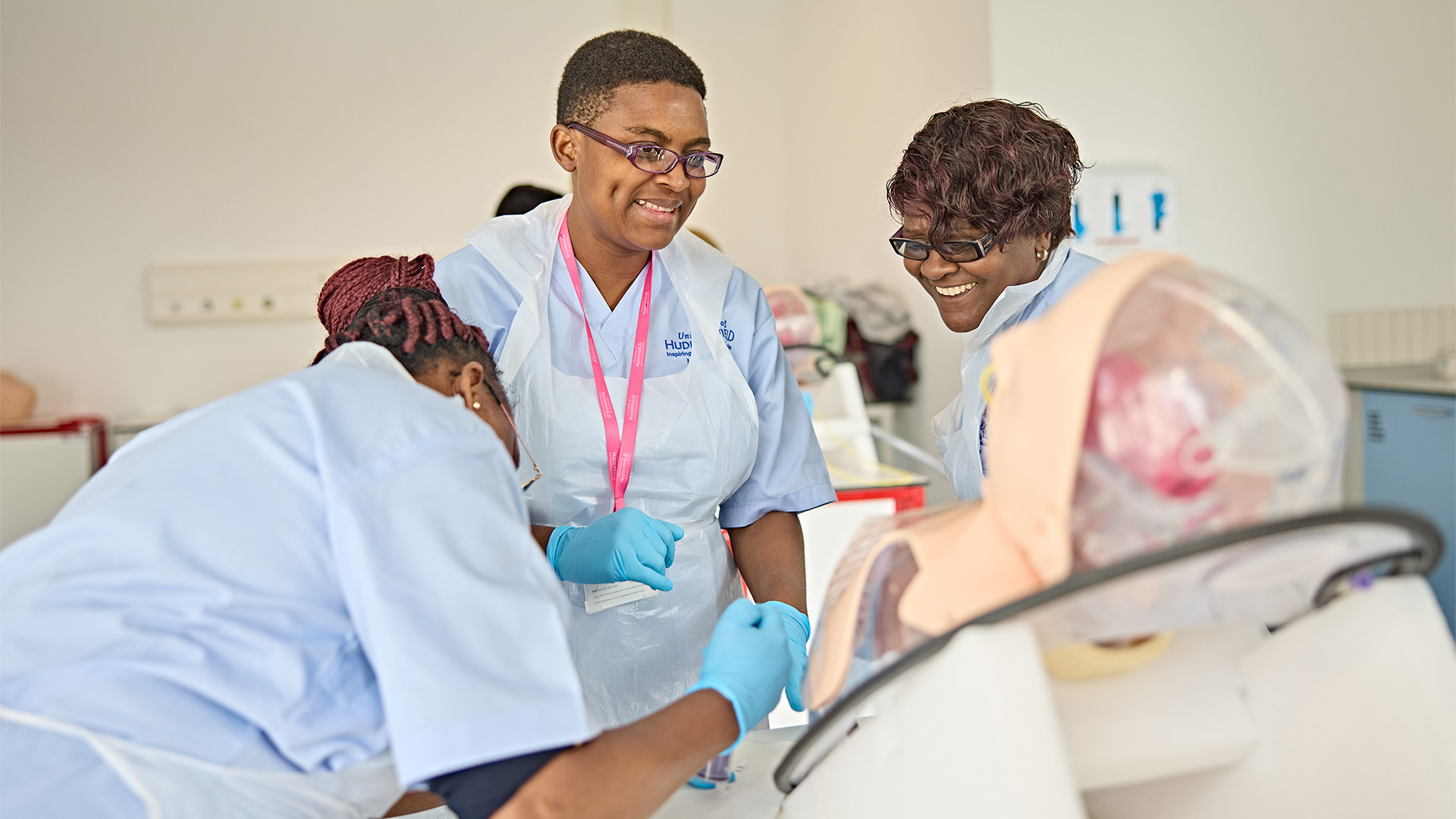 nursing students practicing techniques