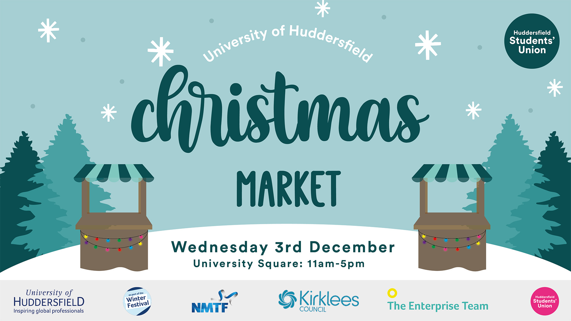 A graphic showing details of a Christmas Market