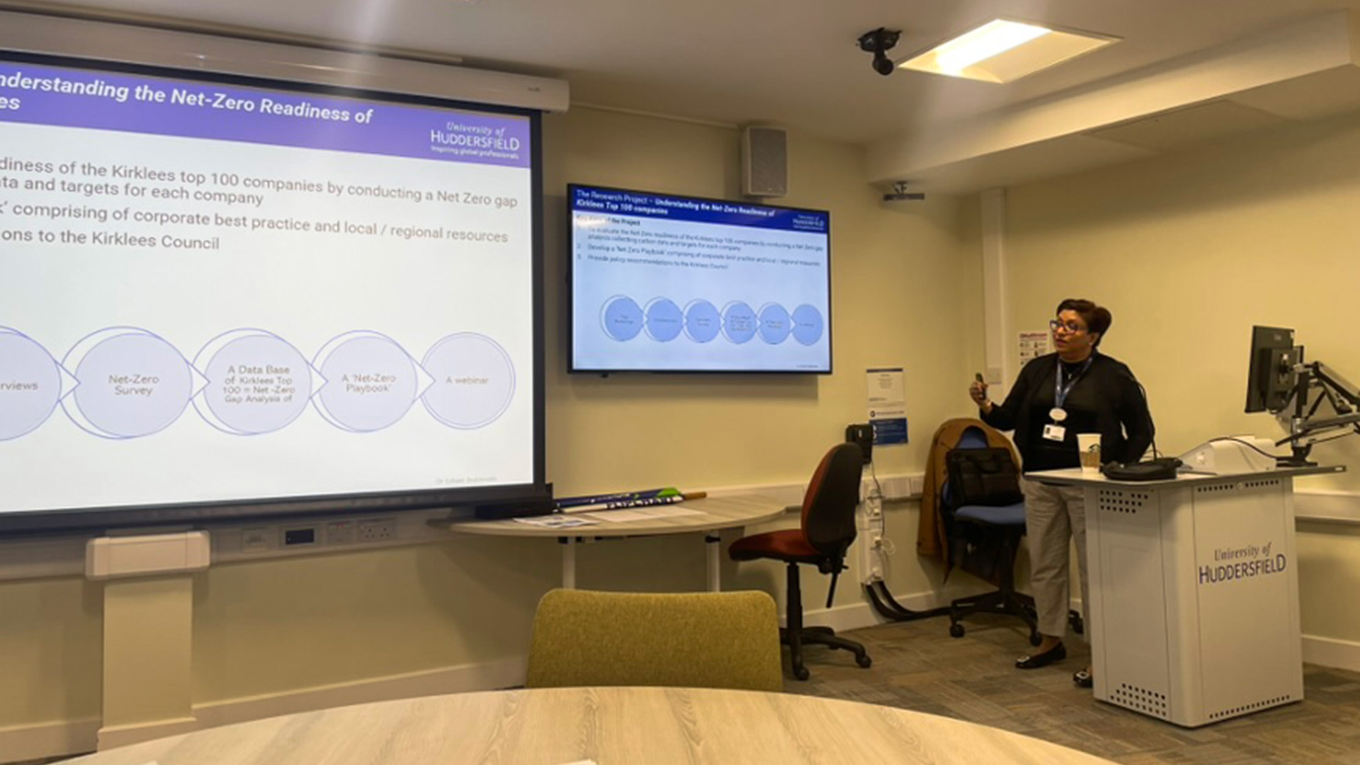 Dr Eshani Beddewela of the University of Huddersfield presenting at a workshop
