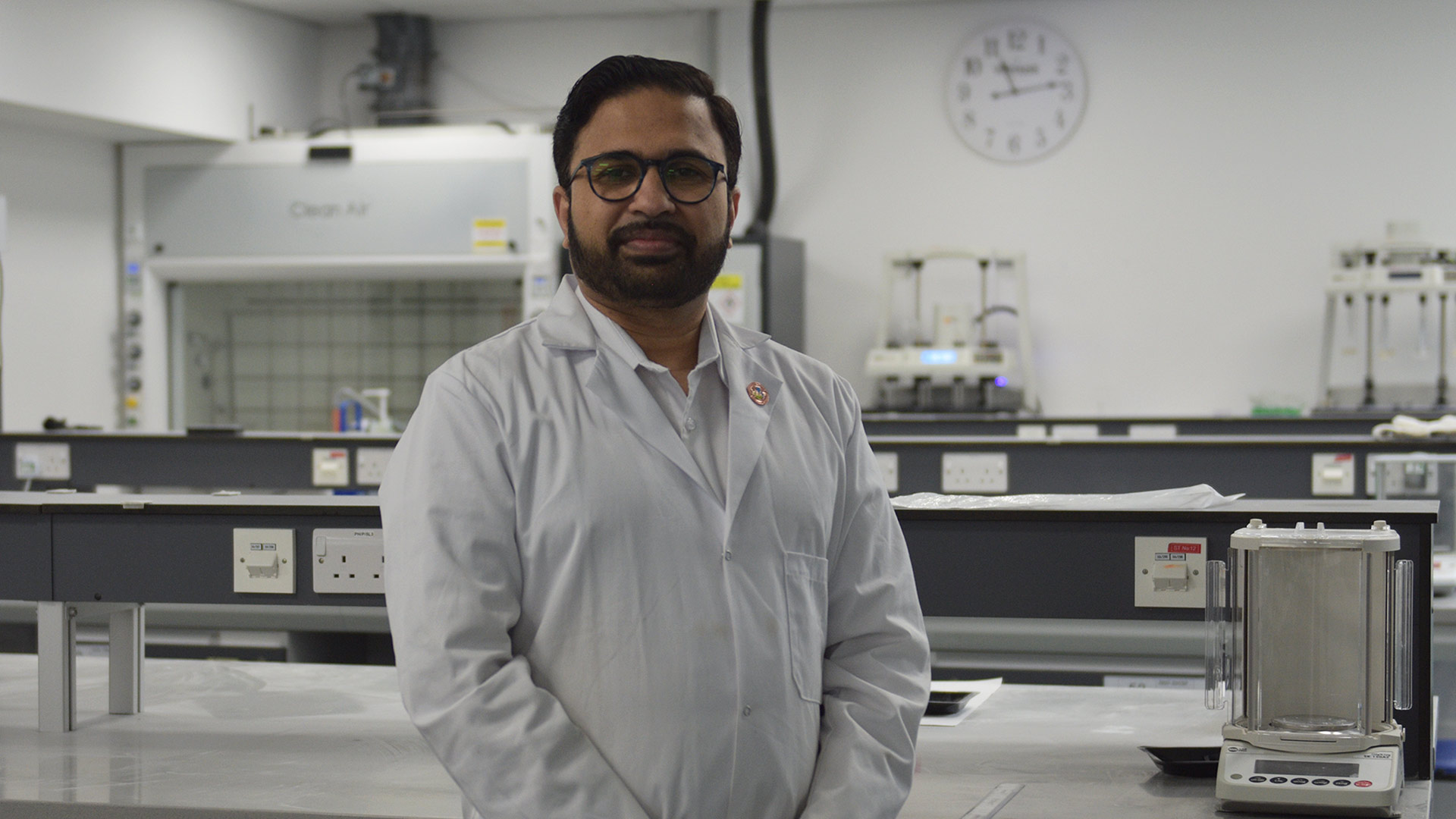A pharmacist in a lab