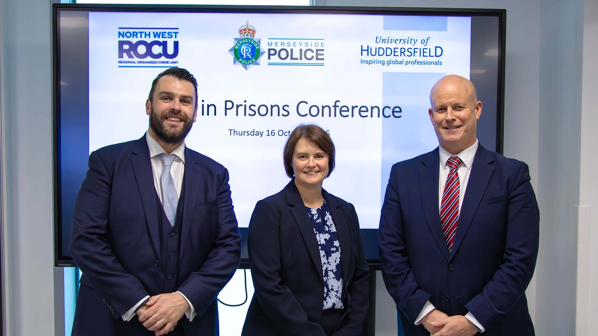 Prof John Synnott UoH, D/Supt Claire McGuire & Assistant Chief Constable Rowan Moore NWROCU