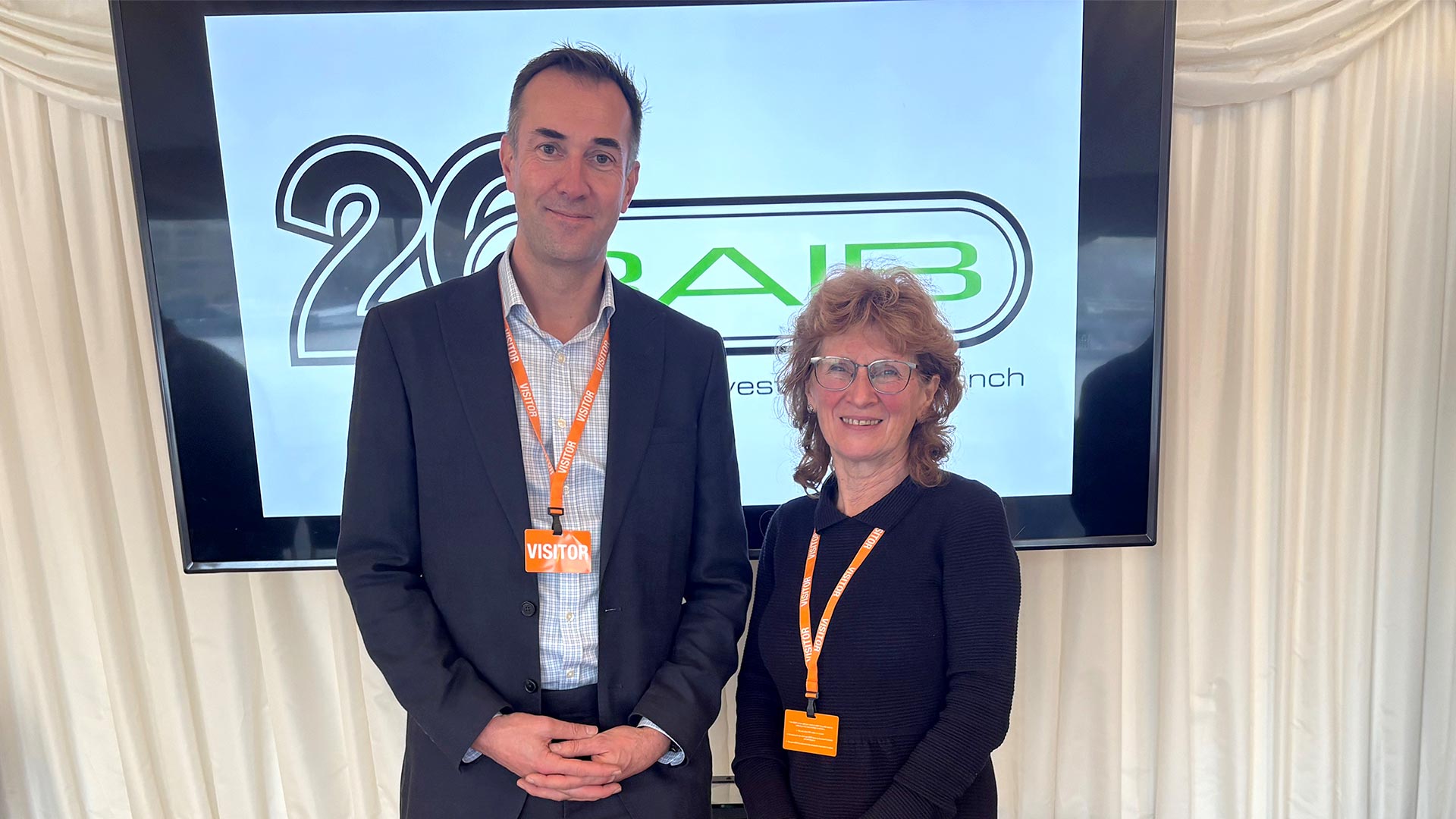 Two people at an event